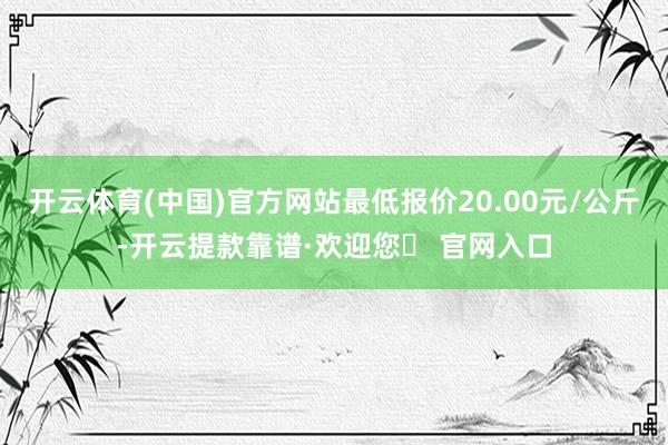 开云体育(中国)官方网站最低报价20.00元/公斤-开云提款靠谱·欢迎您✅ 官网入口