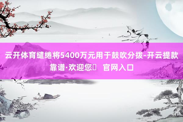 云开体育缱绻将5400万元用于鼓吹分拨-开云提款靠谱·欢迎您✅ 官网入口